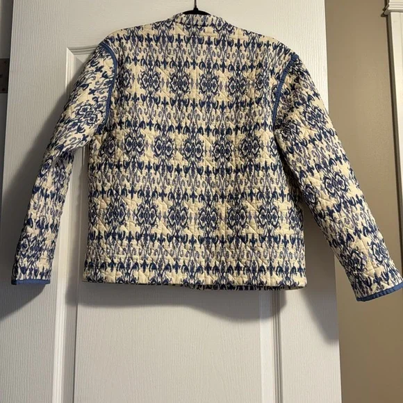 Blue and Cream Patterned Jacket - Picture 3 of 6